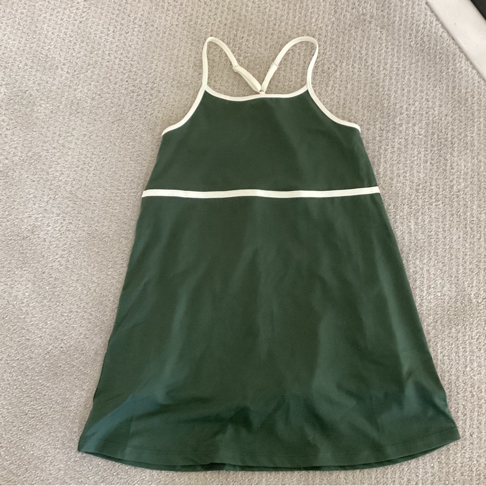 Rylee + Cru Green and Cream A-Line Sundress